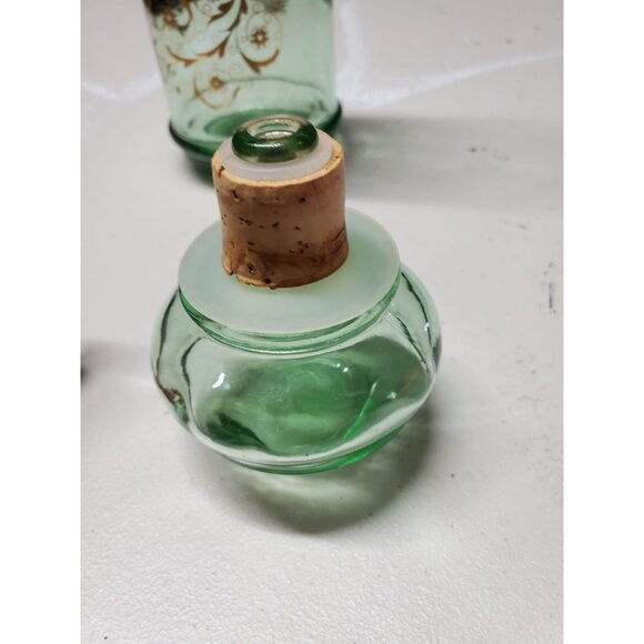 Barware Old Fitzgerald Venetian Green Glass Decanter Bottle & Stopper 1960s - Picture 4 of 8